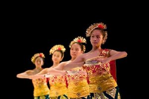 Dancers performing the Pendet Dance.