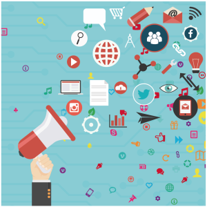 Illustration of digital marketing concepts.