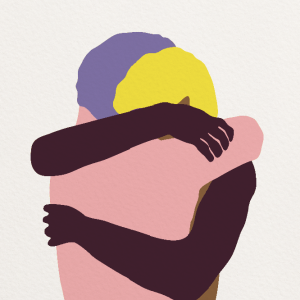 two people hugging